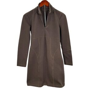Athleta Brown Quarter Zip Long Sleeve Athleisure Athletic Dress Small